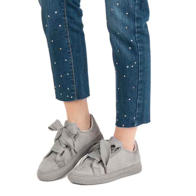 Bella Paris Pantofi sport din piele de căprioară gri 1 Bella Paris Pantofi sport din piele de căprioară gri 1