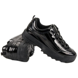 Adidași negri de patent negru 2