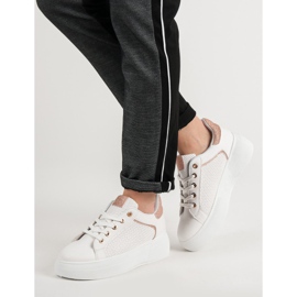 Încălțăminte sport cu sclipici alb 2