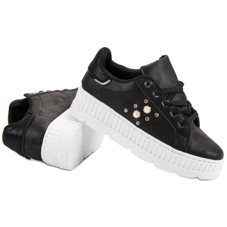 Pantofi negri pe platformă negru 1