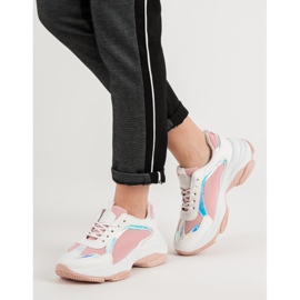 Renda Adidași la modă alb roz 2