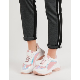 Renda Adidași la modă alb roz 1