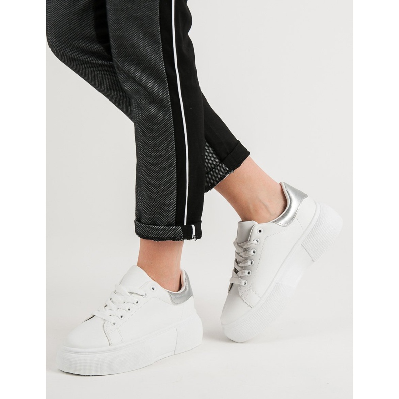 Renda Încălțăminte albă pe platformă 2