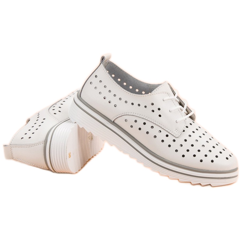 Kylie Încălțăminte din piele ajurată alb 1