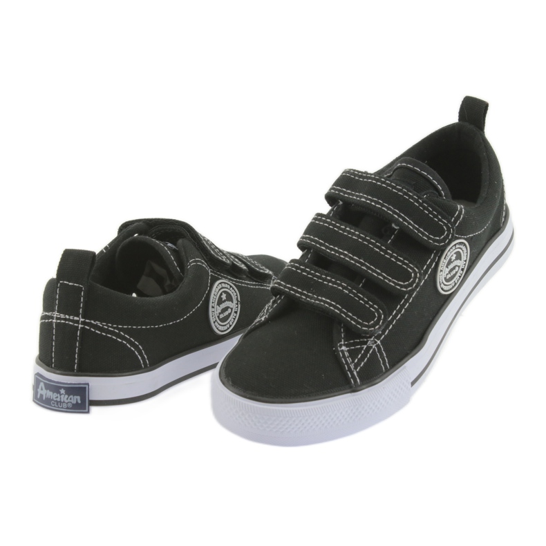Adidași negri American Club Velcro alb negru 3