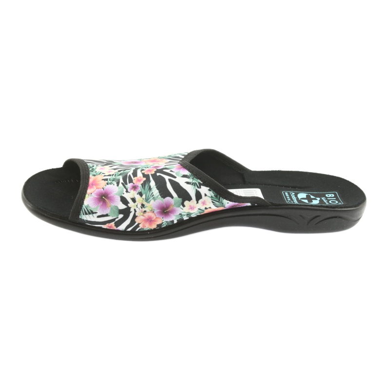 Papuci de damă zebra Adanex 23876 alb negru multicolor 2