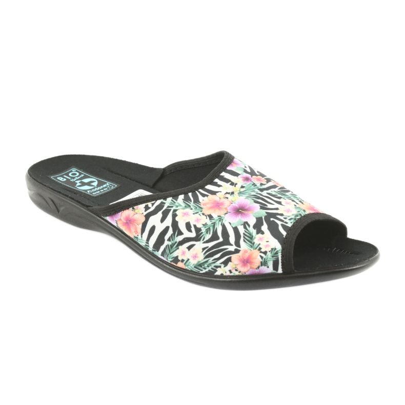 Papuci de damă zebra Adanex 23876 alb negru multicolor 1