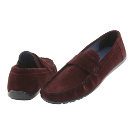 Nikopol Piele pentru bărbați Burgundy Loafers1688 roșu 5