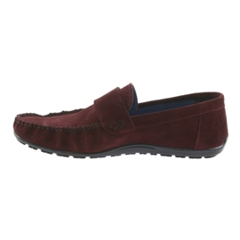 Nikopol Piele pentru bărbați Burgundy Loafers1688 roșu 2