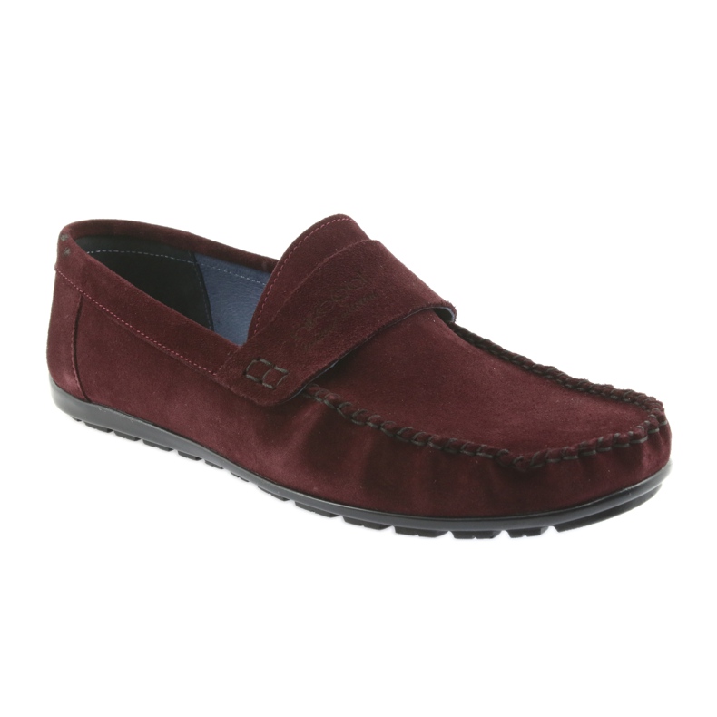 Nikopol Piele pentru bărbați Burgundy Loafers1688 roșu 1