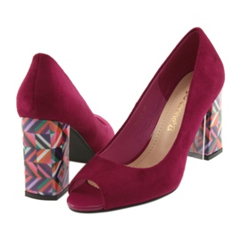 Pompe din piele de căprioară Sergio Leone 133 fuchsia roz 4