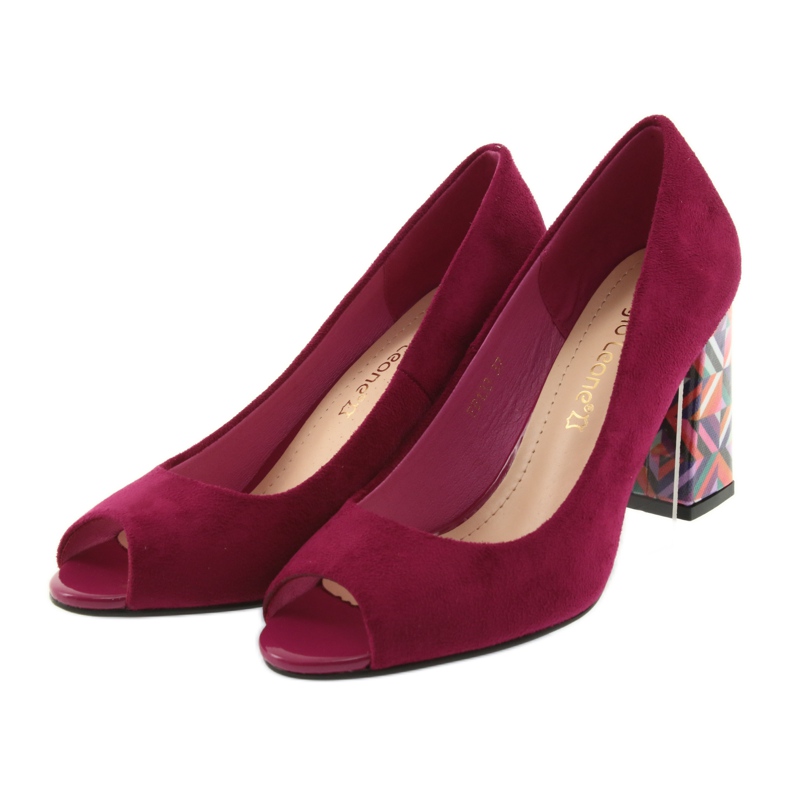 Pompe din piele de căprioară Sergio Leone 133 fuchsia roz 3