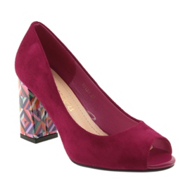 Pompe din piele de căprioară Sergio Leone 133 fuchsia roz 1