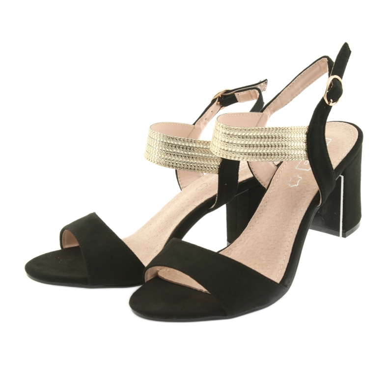 Sandale pe post Filippo 817 negru / auriu galben 3 Sandale pe post Filippo 817 negru / auriu galben 3