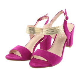 Sandale pe post de Filippo DS817 fucsia / auriu roz galben 3