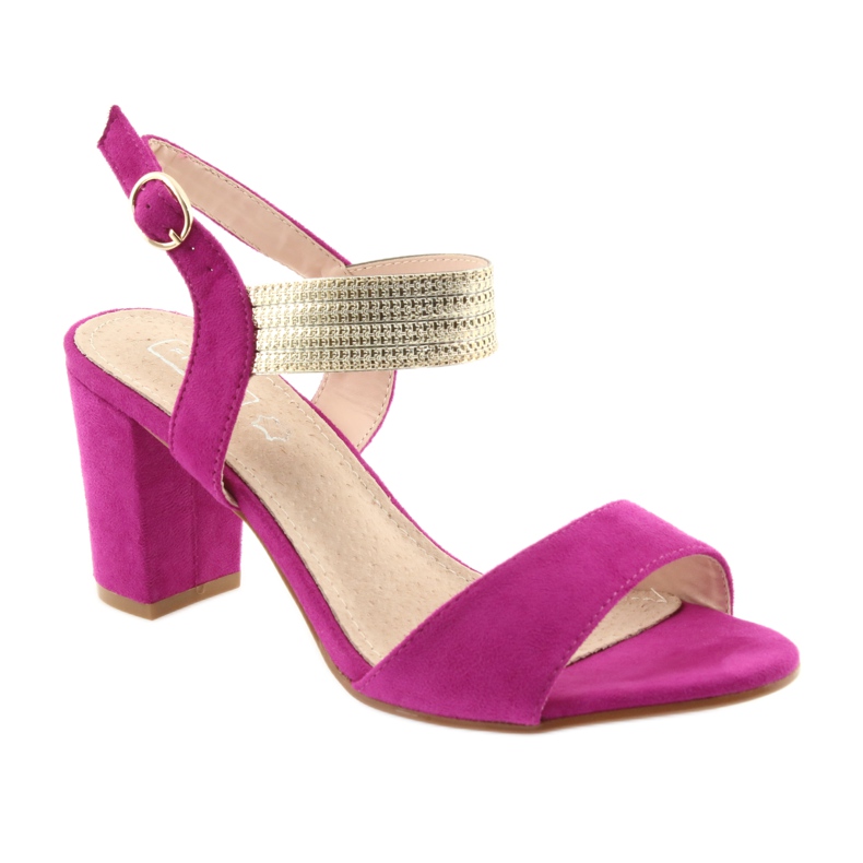 Sandale pe post de Filippo DS817 fucsia / auriu roz galben 1