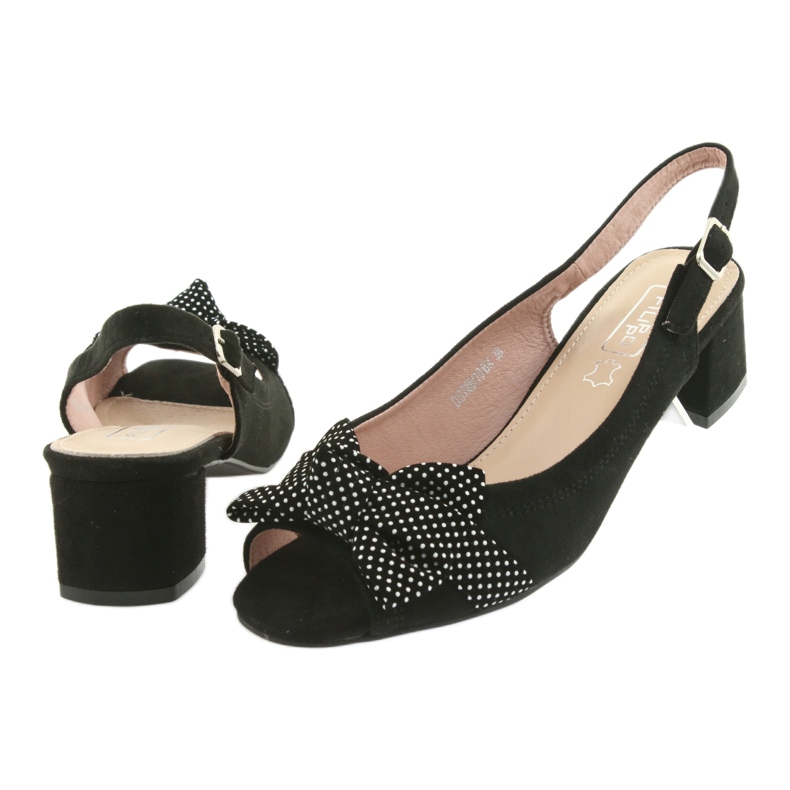 Sandale cu arc Filippo 788 negru / puncte alb 4