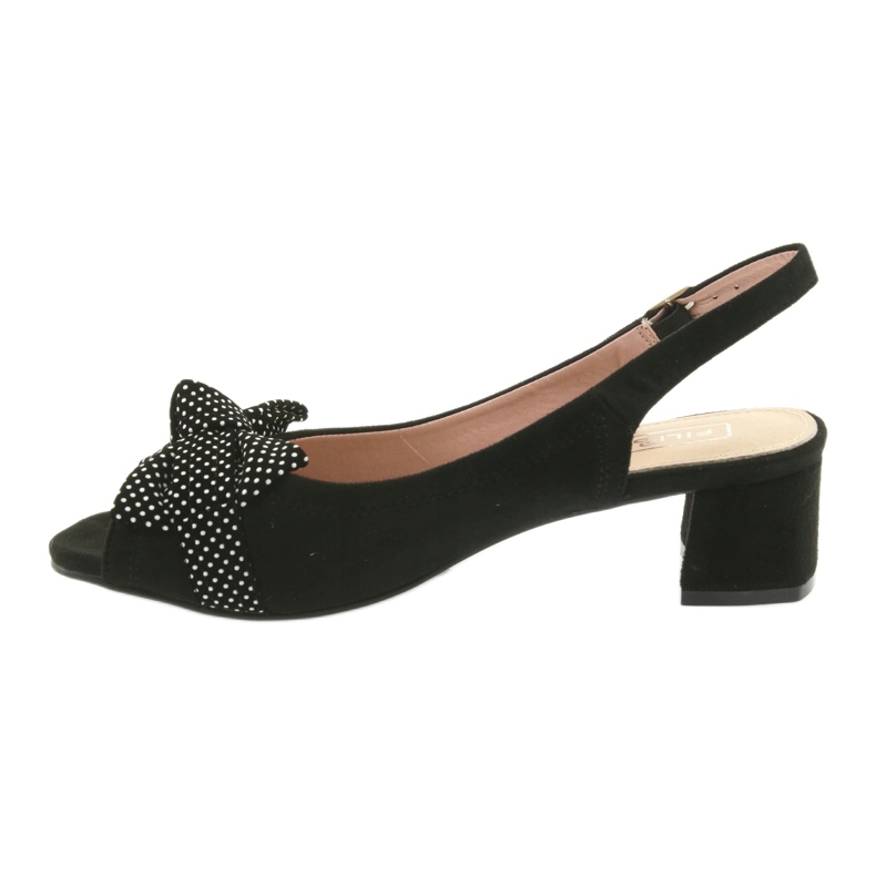 Sandale cu arc Filippo 788 negru / puncte alb 2