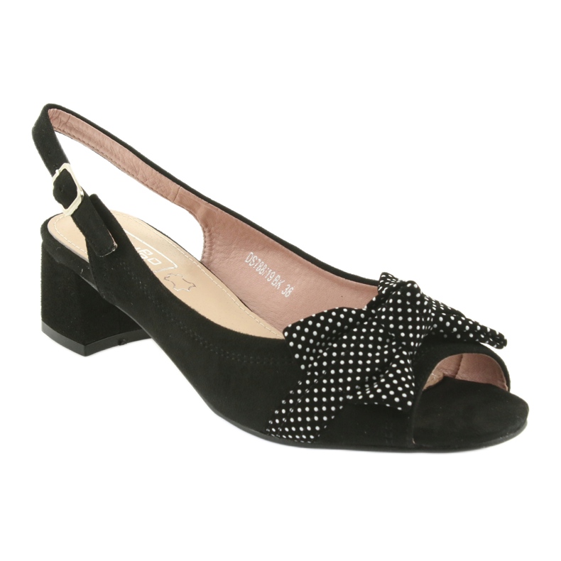 Sandale cu arc Filippo 788 negru / puncte alb 1