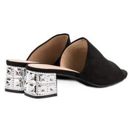 Lucky Shoes Sandale cu toc înalt din piele de căprioară negru 1