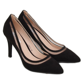 Pompe cu toc negru 1282-P Negru 1