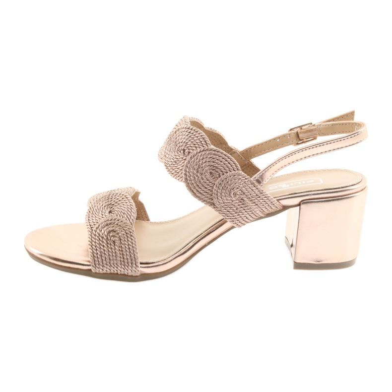 Sandale cu cordon auriu soutache Filippo 793 de aur 2