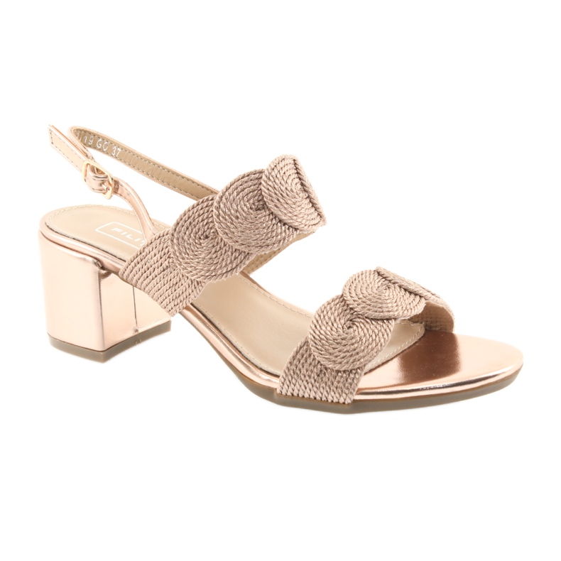 Sandale cu cordon auriu soutache Filippo 793 de aur 1