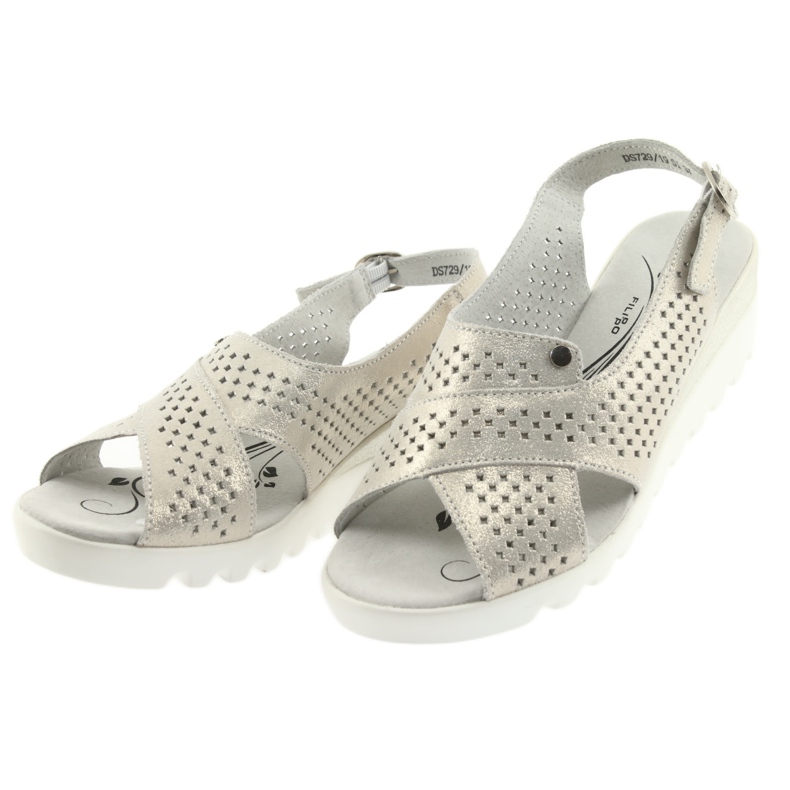 Sandale aurii pentru femei pe pană Filippo 729 de aur 2