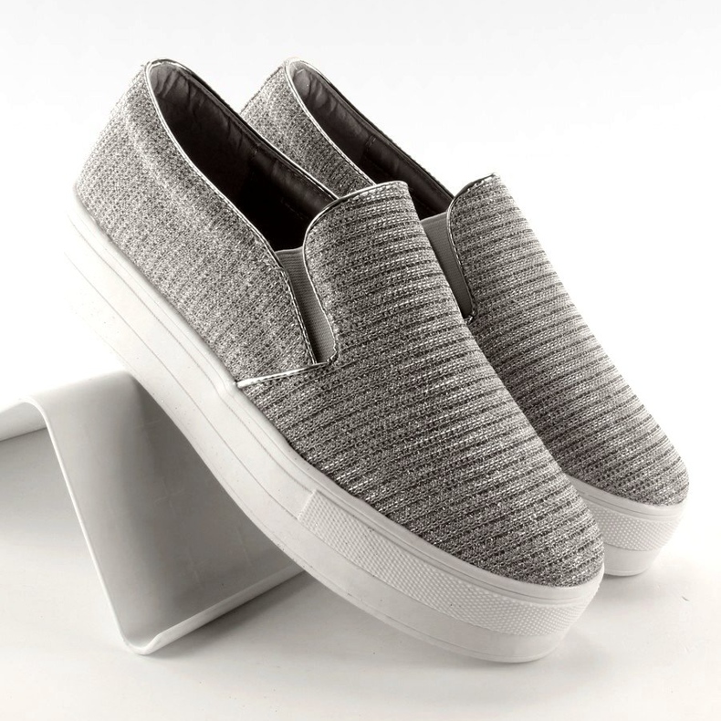 Material cu nervuri slip-on T225P Argintiu gri 1