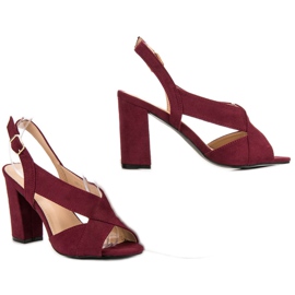 Abloom Sandale elegante din piele intoarsa roșu 1 Abloom Sandale elegante din piele intoarsa roșu 1