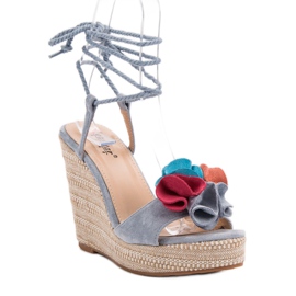 Seastar Sandale legate pe pană albastru multicolor 2