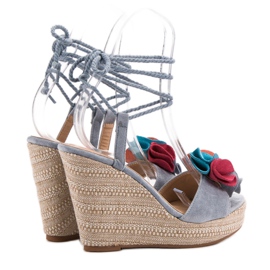 Seastar Sandale legate pe pană albastru multicolor 4