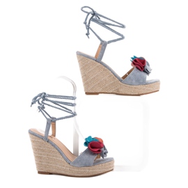 Seastar Sandale legate pe pană albastru multicolor 5
