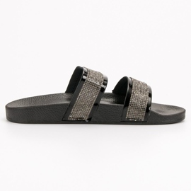 Seastar Papuci negri cu cristale negru 1