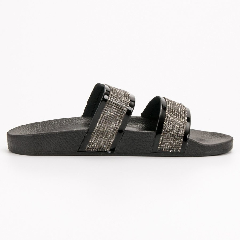 Seastar Papuci negri cu cristale negru 1