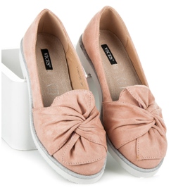 Vices Pantofi din piele de căprioară cu decorațiuni cu sclipici roz 2