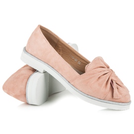 Vices Pantofi din piele de căprioară cu decorațiuni cu sclipici roz 1