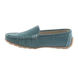 American Club Mocasini dama, piele denim albastru 2