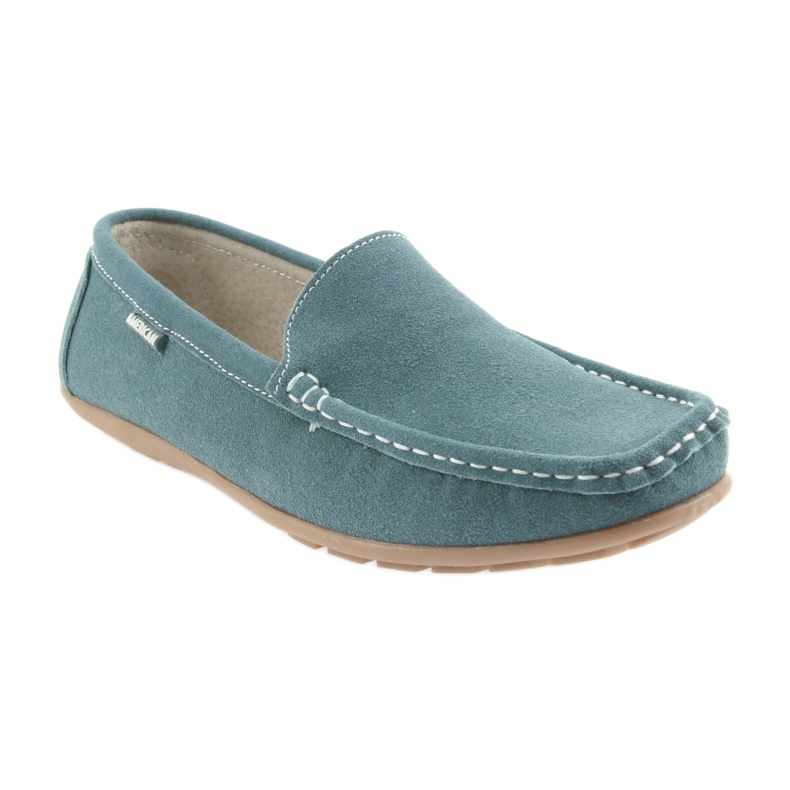 American Club Mocasini dama, piele denim albastru 1