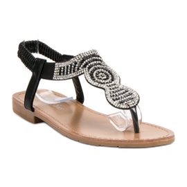 SHELOVET Sandale japoneze slip-on negru 1