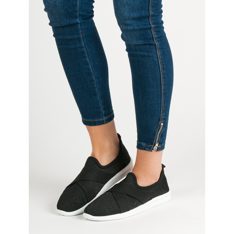 Ideal Shoes Pantofi sport de alunecare negru 1