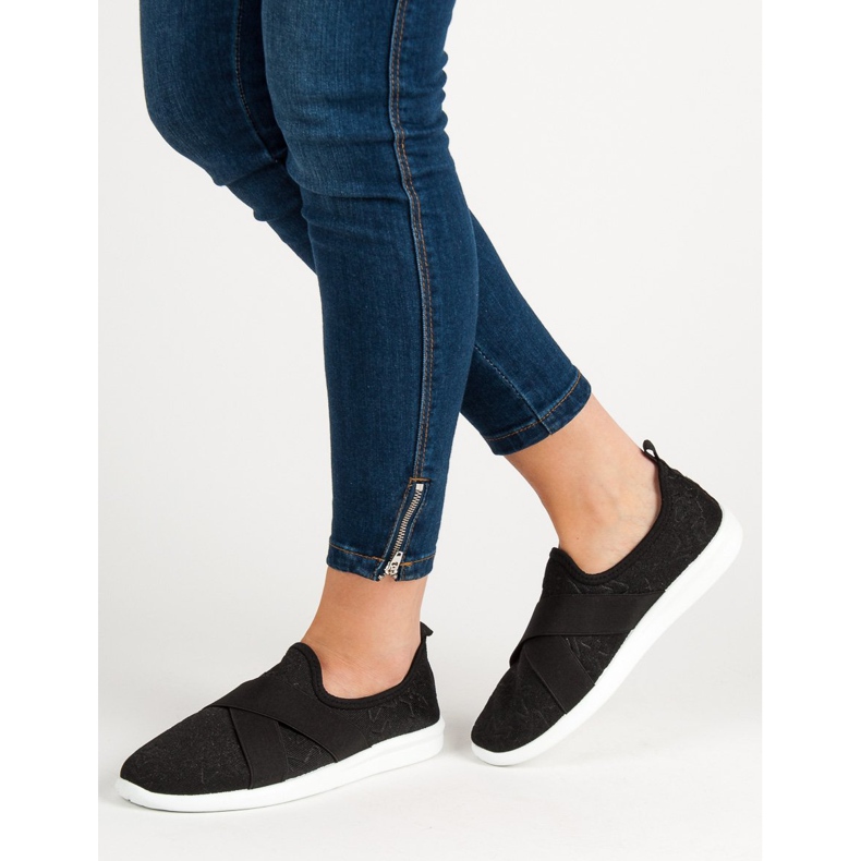 Ideal Shoes Pantofi sport de alunecare negru 2