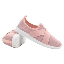 Ideal Shoes Pantofi sport de alunecare roz 1