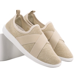 Ideal Shoes Pantofi sport de alunecare maro 1