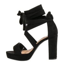 Seastar Sandale legate pe platformă negru 1