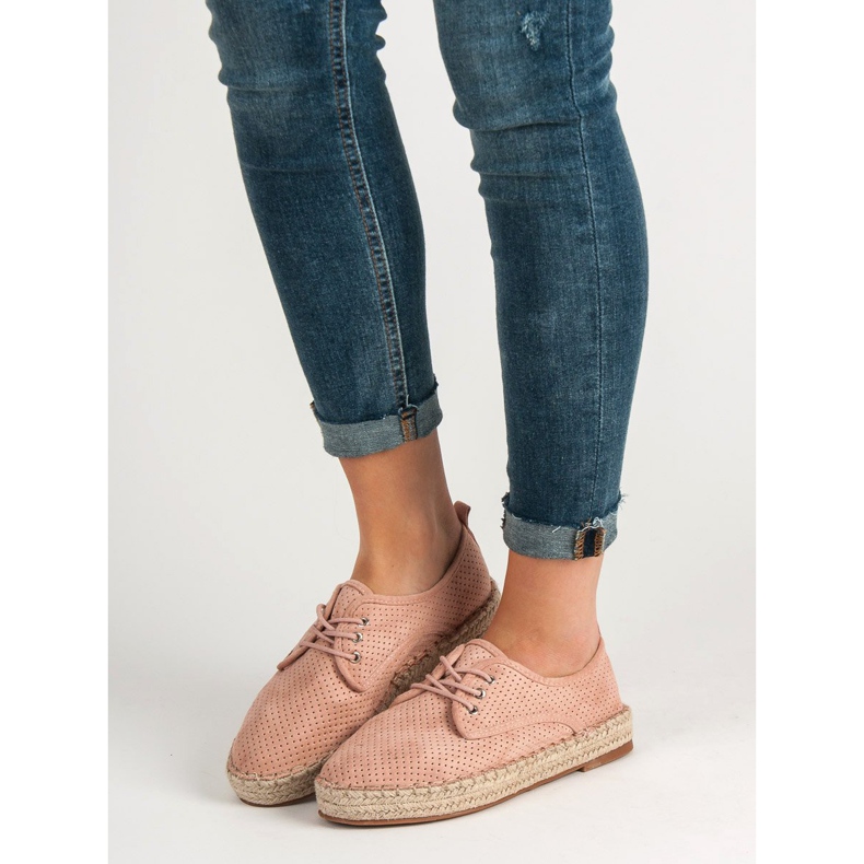 Small Swan Broguri din piele deschisă roz 1 Small Swan Broguri din piele deschisă roz 1