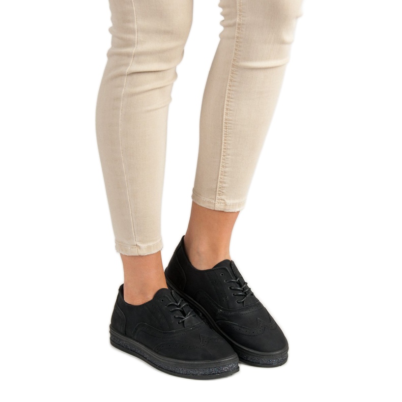 SHELOVET Broguri negre negru 2