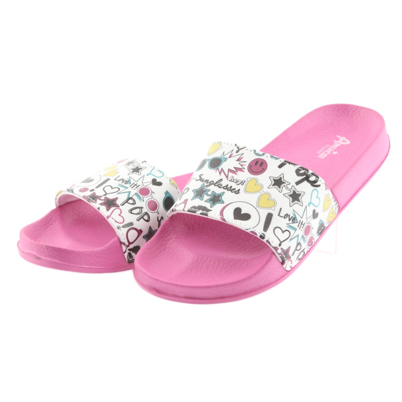 Papuci de ochelari de soare au profilat American Club roz alb negru verde galben 3