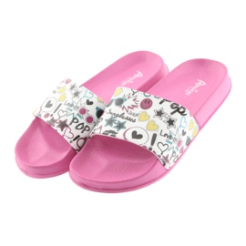 Papuci de ochelari de soare au profilat American Club roz alb negru verde galben 4