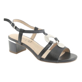 Sandale cu decor Caprice 28211 bleumarin albastru marin gri 1